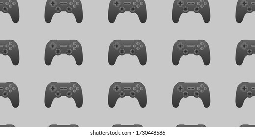 Seamless vector gamepad pattern, concept of gaming and retrogaming