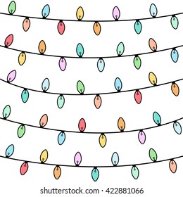 Seamless vector garlands pattern. Cartoon illustration