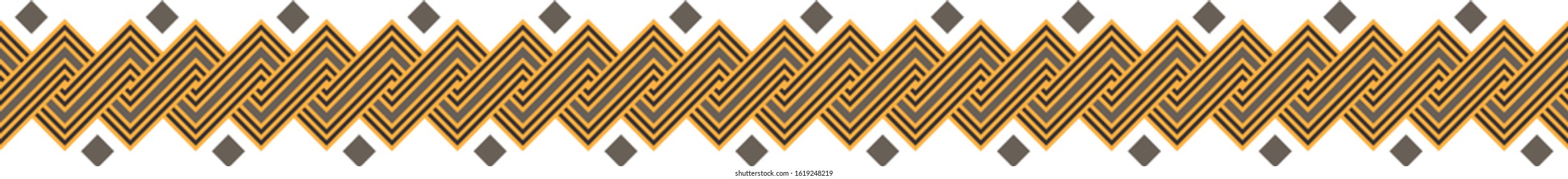 seamless vector geometric abstract border print in yellow and grey colors