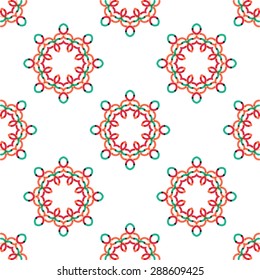 Seamless vector geometric abstract pattern. Creative round shapes made of short lines. Modern background