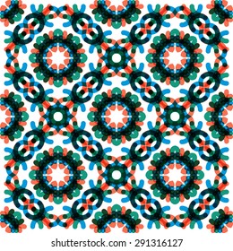 Seamless vector geometric abstract pattern. Creative round shapes made of short lines. Modern background