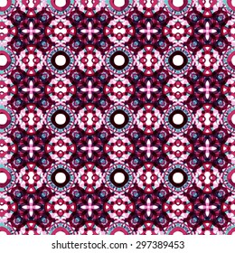 Seamless vector geometric abstract pattern. Creative round shapes made of short lines. Modern background