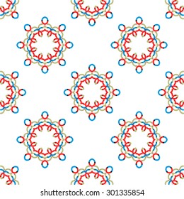 Seamless vector geometric abstract pattern. Creative round shapes made of short lines. Modern background