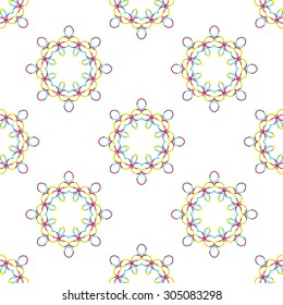 Seamless vector geometric abstract pattern. Creative round shapes made of short lines. Modern background