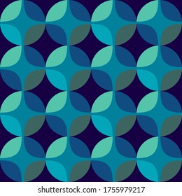 Seamless vector geometric abstract 
 retro pattern. An ornament of multi-colored circles and sters of  saturated contrasting natural tones.