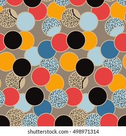 Seamless vector geometric background. Abstract creative pattern for flyer, invitation, greeting card, poster design. Circle multicolor vector.