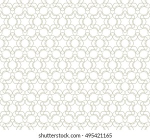 Seamless vector geometric background in arabian style. Islamic pattern, ethnic ornament. Endless hexagonal texture for wallpaper, banners, invitation cards. Brown and white graphic lace background