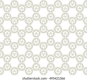 Seamless vector geometric background in arabian style. Islamic pattern, ethnic ornament. Endless hexagonal texture for wallpaper, banners, invitation cards. Brown and white graphic lace background