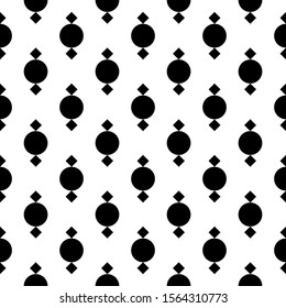 Seamless vector. Geometric background. Checks, circles motif. Squares, shapes pattern. Diamonds, figures wallpaper. Rhombuses, rounds ornament. Web design illustration, abstract backdrop.