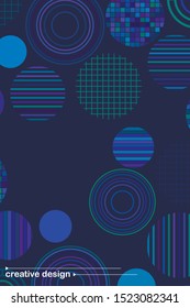 Seamless vector geometric background with place for text. Abstract creative concept for flyer, invitation, greeting card, poster design. Circle multicolor overlapping pattern.