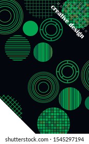 Seamless vector geometric background with place for text. Abstract creative concept for flyer, invitation, greeting card, poster design. Circle multicolor overlapping pattern.