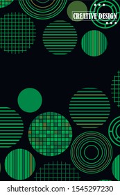 Seamless vector geometric background with place for text. Abstract creative concept for flyer, invitation, greeting card, poster design. Circle multicolor overlapping pattern.