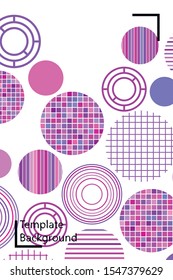 Seamless vector geometric background with place for text. Abstract creative concept for flyer, invitation, greeting card, poster design. Circle multicolor overlapping pattern.