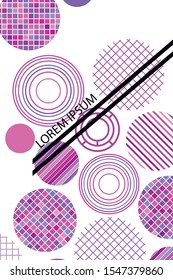 Seamless vector geometric background with place for text. Abstract creative concept for flyer, invitation, greeting card, poster design. Circle multicolor overlapping pattern.