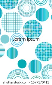 Seamless vector geometric background with place for text. Abstract creative concept for flyer, invitation, greeting card, poster design. Circle multicolor overlapping pattern.