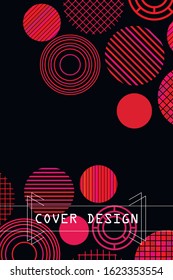 Seamless vector geometric background with place for text. Abstract creative concept for flyer, invitation, greeting card, poster design. Circle multicolor overlapping pattern.