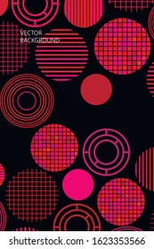 Seamless vector geometric background with place for text. Abstract creative concept for flyer, invitation, greeting card, poster design. Circle multicolor overlapping pattern.