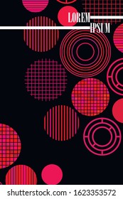 Seamless vector geometric background with place for text. Abstract creative concept for flyer, invitation, greeting card, poster design. Circle multicolor overlapping pattern.
