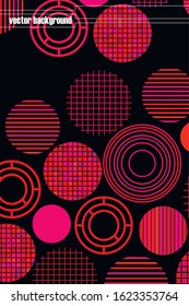 Seamless vector geometric background with place for text. Abstract creative concept for flyer, invitation, greeting card, poster design. Circle multicolor overlapping pattern.