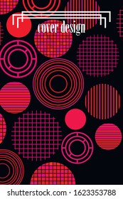 Seamless vector geometric background with place for text. Abstract creative concept for flyer, invitation, greeting card, poster design. Circle multicolor overlapping pattern.