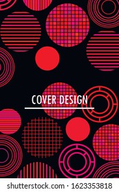 Seamless vector geometric background with place for text. Abstract creative concept for flyer, invitation, greeting card, poster design. Circle multicolor overlapping pattern.