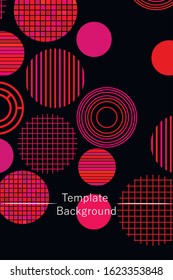 Seamless vector geometric background with place for text. Abstract creative concept for flyer, invitation, greeting card, poster design. Circle multicolor overlapping pattern.