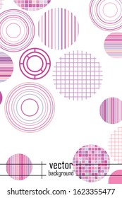 Seamless vector geometric background with place for text. Abstract creative concept for flyer, invitation, greeting card, poster design. Circle multicolor overlapping pattern.