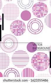 Seamless vector geometric background with place for text. Abstract creative concept for flyer, invitation, greeting card, poster design. Circle multicolor overlapping pattern.