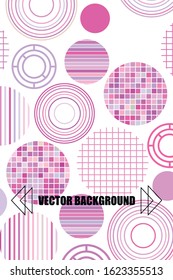 Seamless vector geometric background with place for text. Abstract creative concept for flyer, invitation, greeting card, poster design. Circle multicolor overlapping pattern.