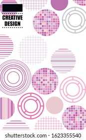 Seamless vector geometric background with place for text. Abstract creative concept for flyer, invitation, greeting card, poster design. Circle multicolor overlapping pattern.