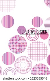 Seamless vector geometric background with place for text. Abstract creative concept for flyer, invitation, greeting card, poster design. Circle multicolor overlapping pattern.