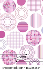 Seamless vector geometric background with place for text. Abstract creative concept for flyer, invitation, greeting card, poster design. Circle multicolor overlapping pattern.