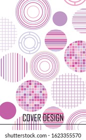 Seamless vector geometric background with place for text. Abstract creative concept for flyer, invitation, greeting card, poster design. Circle multicolor overlapping pattern.
