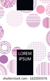 Seamless vector geometric background with place for text. Abstract creative concept for flyer, invitation, greeting card, poster design. Circle multicolor overlapping pattern.