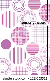 Seamless vector geometric background with place for text. Abstract creative concept for flyer, invitation, greeting card, poster design. Circle multicolor overlapping pattern.