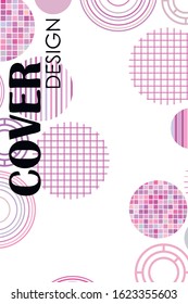 Seamless vector geometric background with place for text. Abstract creative concept for flyer, invitation, greeting card, poster design. Circle multicolor overlapping pattern.