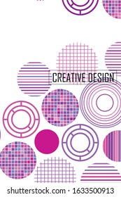 Seamless vector geometric background with place for text. Abstract creative concept for flyer, invitation, greeting card, poster design. Circle multicolor overlapping pattern.