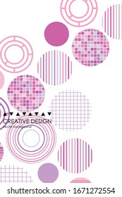 Seamless vector geometric background with place for text. Abstract creative concept for flyer, invitation, greeting card, poster design. Circle multicolor overlapping pattern.