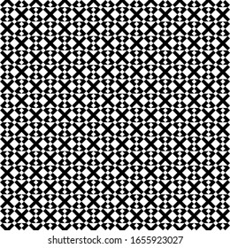Seamless vector. Geometric background. Rhombuses, triangular shapes ornament. Web design illustration, abstract backdrop. Checks, triangles motif. Diamonds, forms wallpaper. Squares, polygons pattern