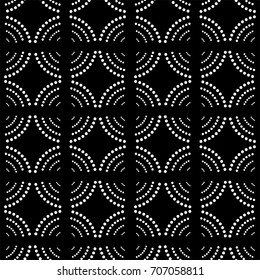 Seamless vector geometric black and white pattern with circles