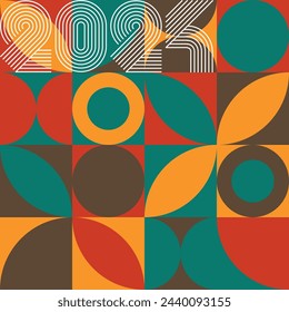 Seamless vector geometric color pattern background, retro color background.