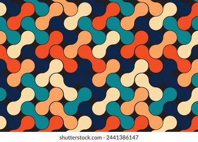 Seamless vector geometric color pattern background, retro color background.