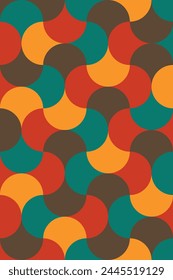 Seamless vector geometric color pattern background, retro color background.