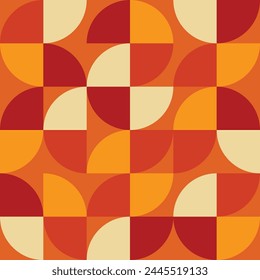 Seamless vector geometric color pattern background, retro color background.