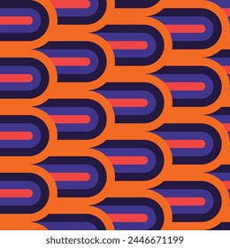 Seamless vector geometric color pattern background, retro color background.