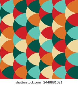 Seamless vector geometric color pattern background, retro color background.