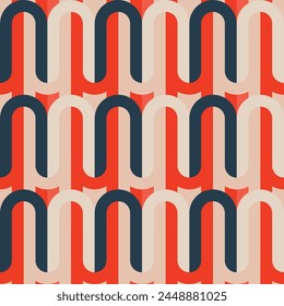 Seamless vector geometric color pattern background, retro color background.