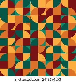 Seamless vector geometric color pattern background, retro color background.