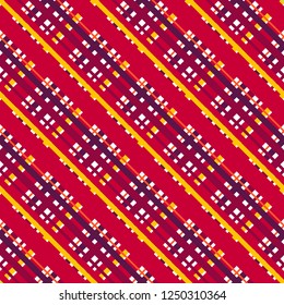 Seamless vector geometric colorful pattern with interlaced diagonal stripes