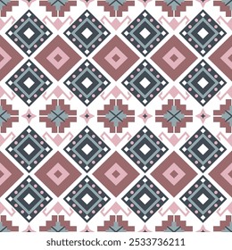 Padrão colorido geométrico vetorial contínuo. Asteca, Maia, Mexicana e Peruana motivos. Ornamento popular. Design para têxteis, tecidos, roupas, estofos.